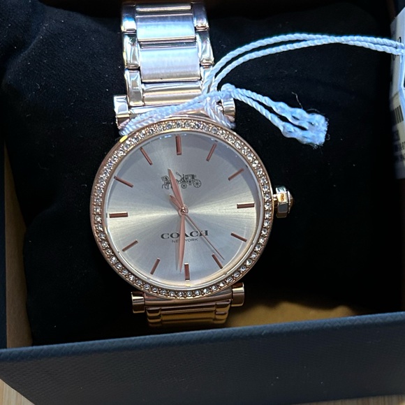 Coach Madison Watch With 34mm Silver Face & RoseGold Bracelet - Picture 1 of 8